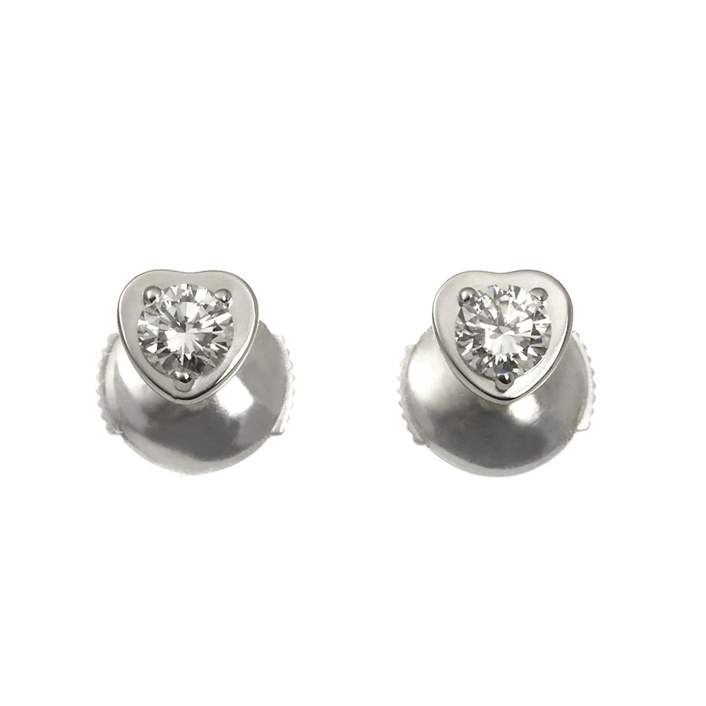 Cartier Diamants Légers de Heart Diamond Earrings, 18K White Gold (750), Pier...